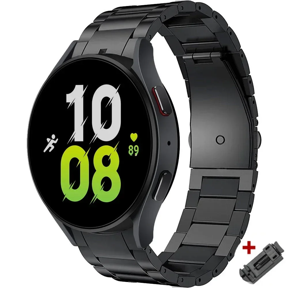 Correa de Metal de titanio sin huecos para Samsung Galaxy Watch 7/FE/6Classic 40 44mm 43mm 47mm 5Pro 45mm reloj 4 pulsera clásica 46 42mm: GREEN BLUE / 13 mm