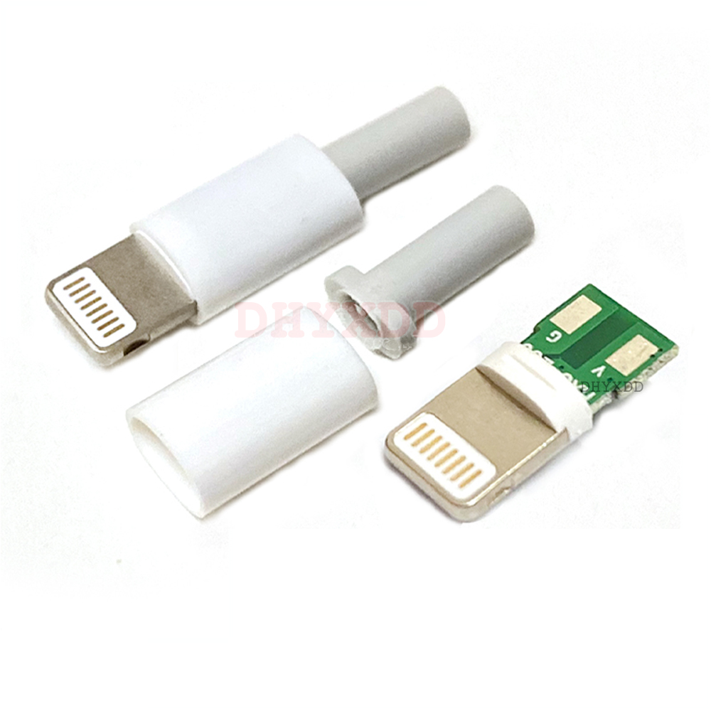 4Pcs Lightning Dock Usb Plug Met Chip Board Mannelijke Connector Lassen Data Otg Line Interface Diy Data Kabel Voor iphone: Army Green