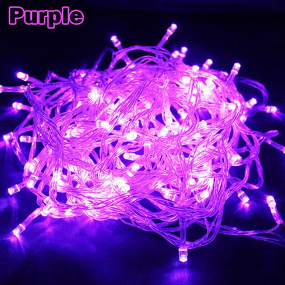 Outdoor christmas lights LED string lights 10M Decoracion fairy Light Lighting Tree Garland: Purple / AC 220V (EU Plug)