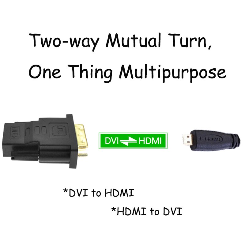 5 DVI to HDMI Adapter Cable DVI 24+1 24k Gold Plated 1080P For HDTV Projector Monitor Two-way Mutual Turn