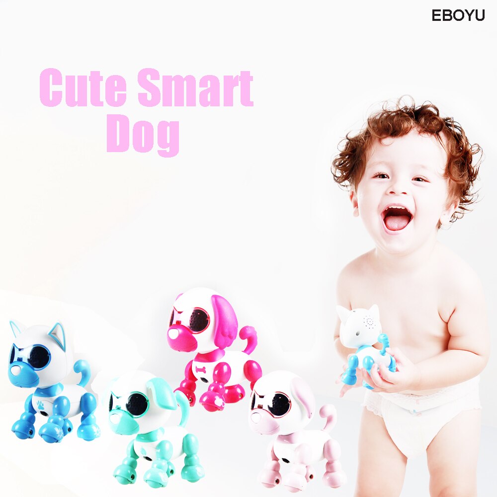 EBOYU Nette Clever Hund UInteractive Clever Welpen Roboter Hund Mit LED Augen Klang Aufnahme Singen Schlaf Nettes Spielzeug