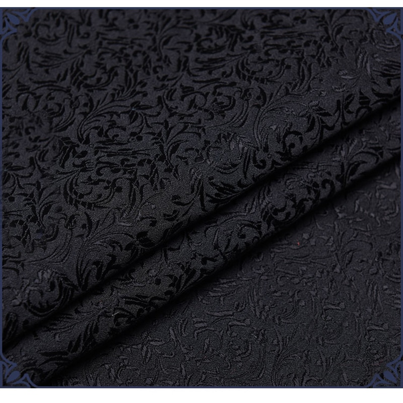 Di alta qualità nero di stile floreale damasco raso di seta broccato tessuto jacquard costume tappezzeria mobili tenda materiale di abbigliamento