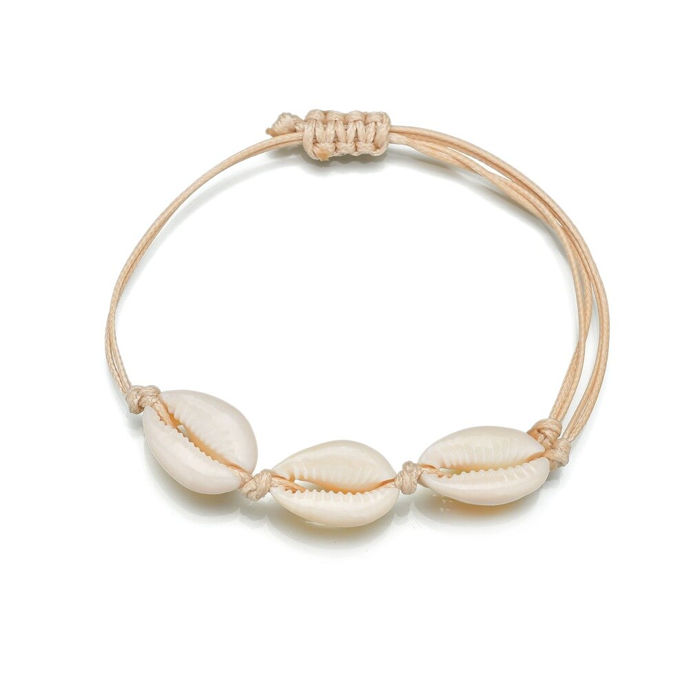 Mode Kleurrijke Kralen Enkelbandje Porceleinslak Shell Enkelbanden Voor Vrouwen Armband Op De Been Goud Zilver Kleur Boho Enkelbandje Voet sieraden: s156white