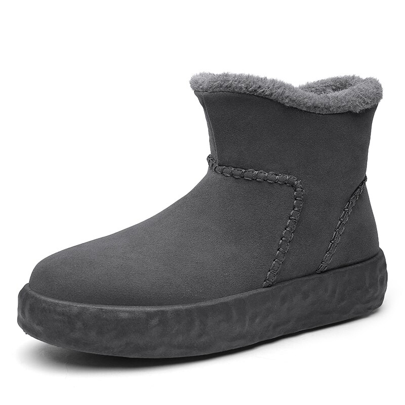 Stivali da uomo invernali con lacci stivali da neve in pelliccia calda stivaletti pelosi in pelle scamosciata impermeabili scarpe da uomo in peluche Fluff scarpe da esterno