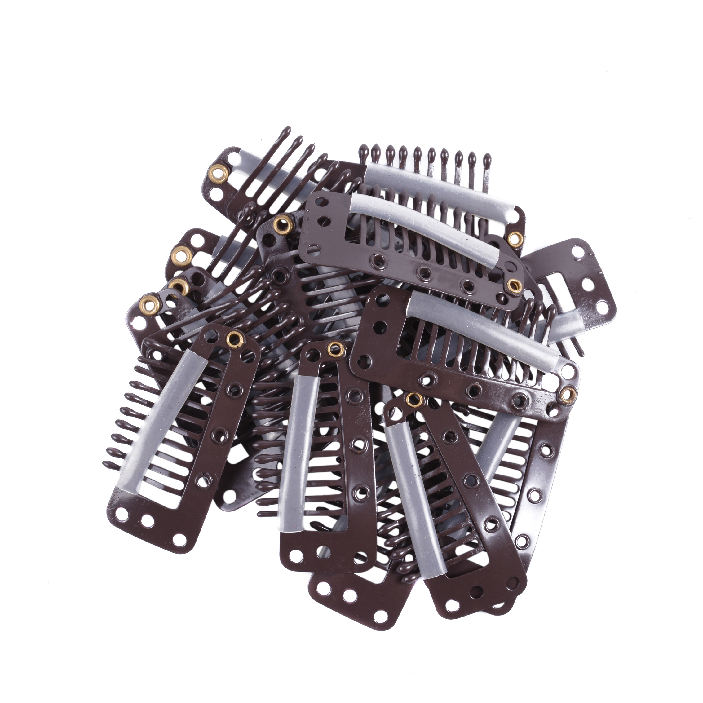 20 stücke 10-Zähne Snap-Kamm Perücke Clips Mit Gummi Für Haar Verlängerung Haar Snap Clips Weben Toupet clips Styling Werkzeuge