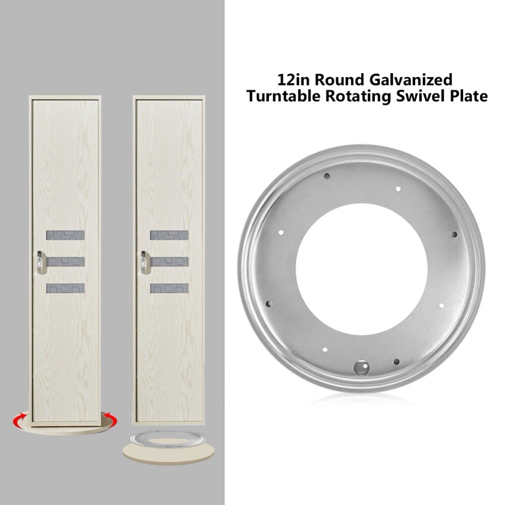 12 Inch Round Shape Galvanized Turntable Rotating Swivel Plate Kitchen Display Table Hardware