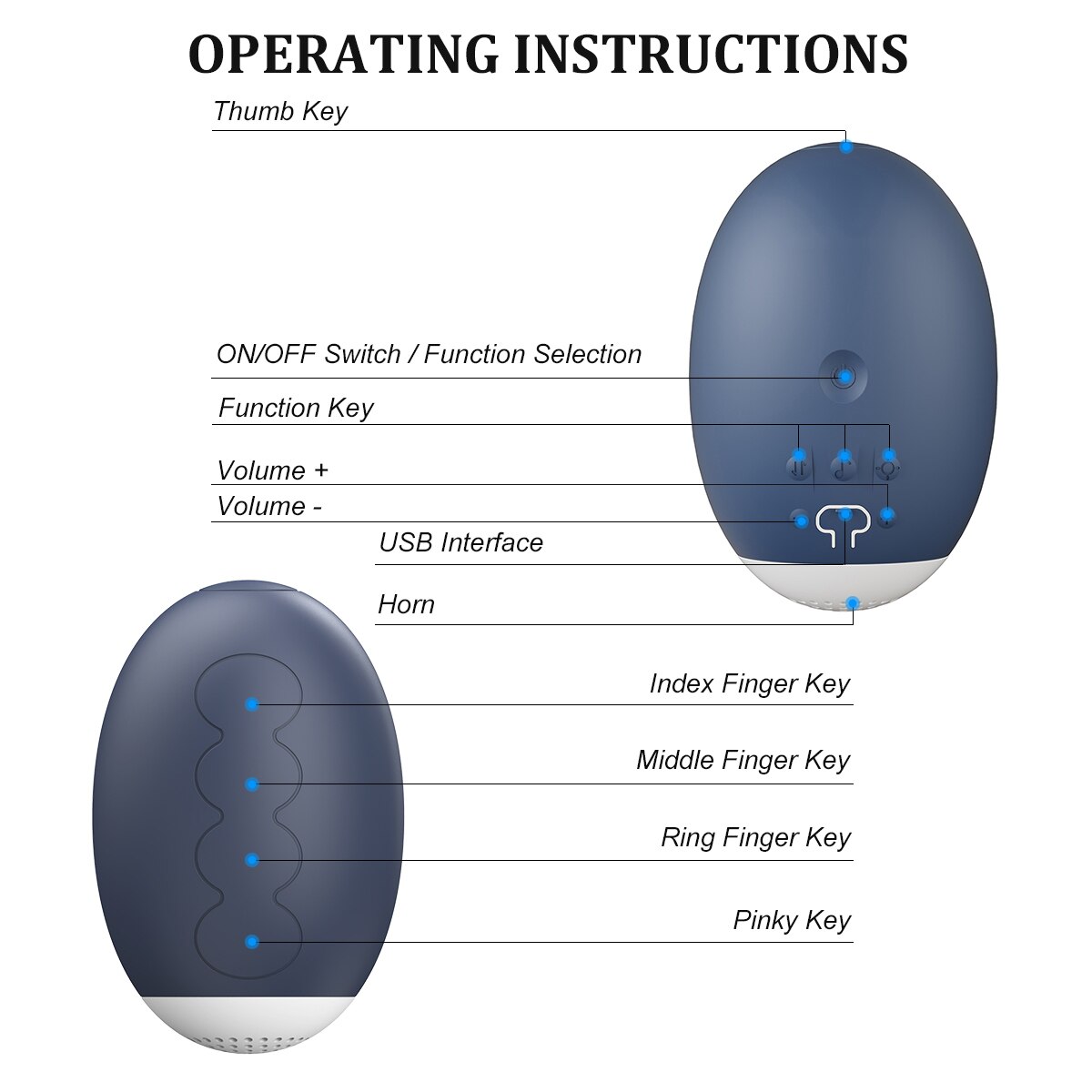 Smart Hand Piano Electronic Organ Finger Instrument Including 13 Musical Instruments 10 Repertoires Blue / Red