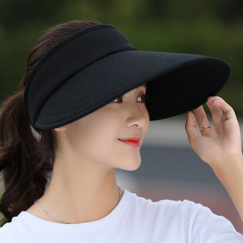 Women Pearl Straw Visors Wide Brim Sun Visors Empty Top Straw Fishing Hats  Handmade Straw Beach Hats for Women