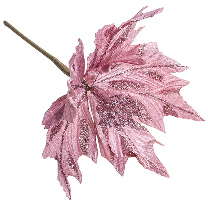 Kunstmatige kerstster glitter kerstster bloem prikkers kerstboom bloemen kerstboom decoratie accessoires feestbenodigdheden: Roze