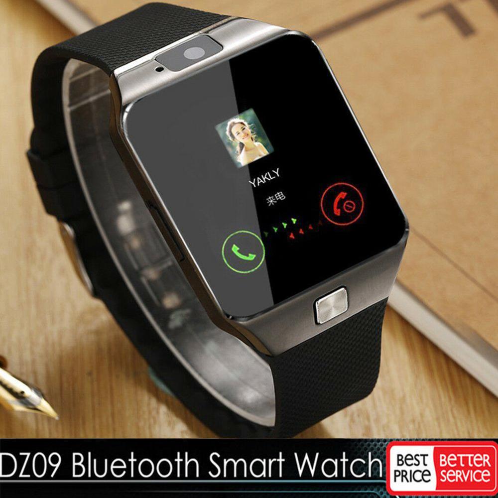 Touch screen smart ur  dz09 med kamera bluetooth armbåndsur sim-kort smartwatch til ios android-telefoner understøtter flere sprog