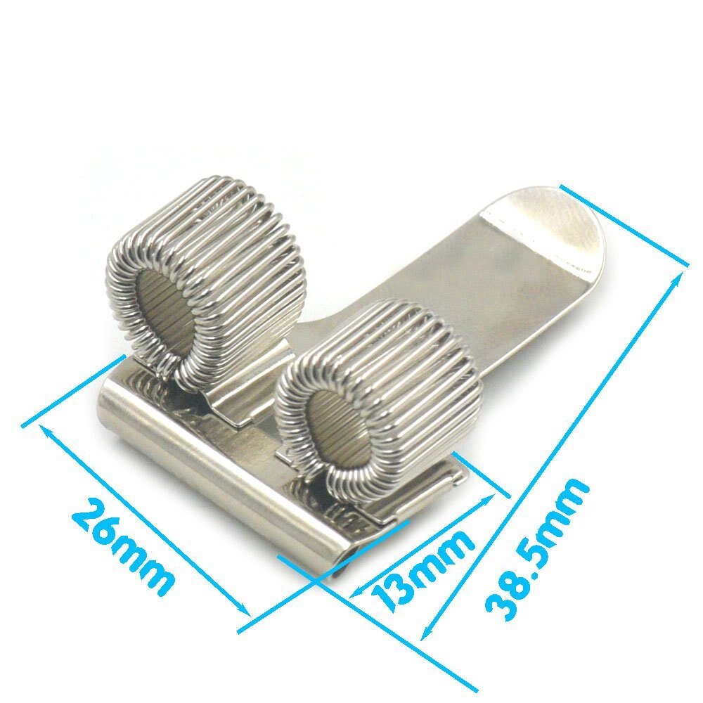 2 Gat Roestvrij Pen Houder Clip Set met Lente voor Notebook en Klembord, past Bijna Alle Pen Maat