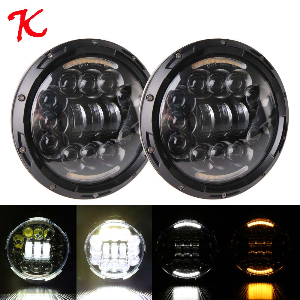 Voor Lada Niva 4X4 7 ''Led Koplamp H4 Hoge Dimlicht Ronde Auto Running Lights Koplamp Voor jeep Wrangler Jk Land Rover Verdedigen: K