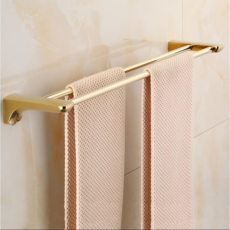 Badeværelsestilbehør guld toiletbørsteholder,papirholder,håndklædestang,håndklædeholder badeværelse hardware sæt pvd finish
