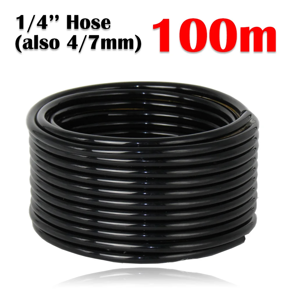 10-50m orange justerbare tågevandingssystem automatisk havevanding kølesæt 1/4 '' pvc hovedledningsslange have: Mørkegrå