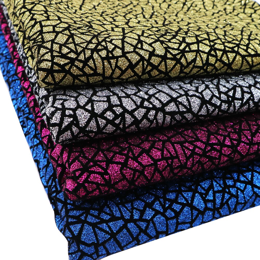 David accessoarer 50*145cm syntetiskt läder zebrablomma glitter sammetstyg för vävnad hemtextil sömnad tilda docka ,c2946