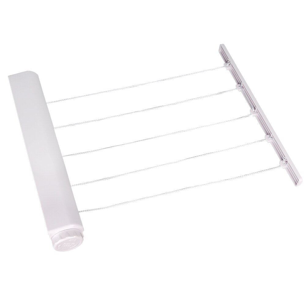 Retractable Indoor Clothes Hanger Rope Wall Mounted Hanger Drying Towel Rack Flexible Clothesline Bathroom Clothes Dryer: A 5 lines