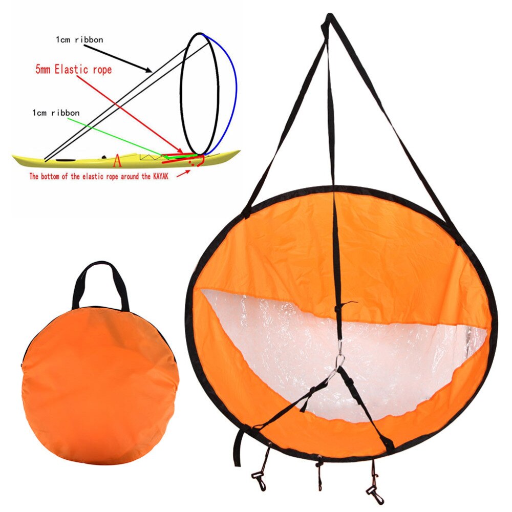 1 Set Foldable Kayak Boat Wind Sail Canoe Paddle Board Sailing Downwind Sail Kayak Canoe Paddle Accessories for Outdoor (Ora