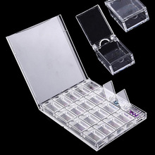 20 Grids Clear Display Case Organizer Houder Voor Sieraden Nail Strass Kralen Box Acryl Make Organizer Nail Art Opbergdoos