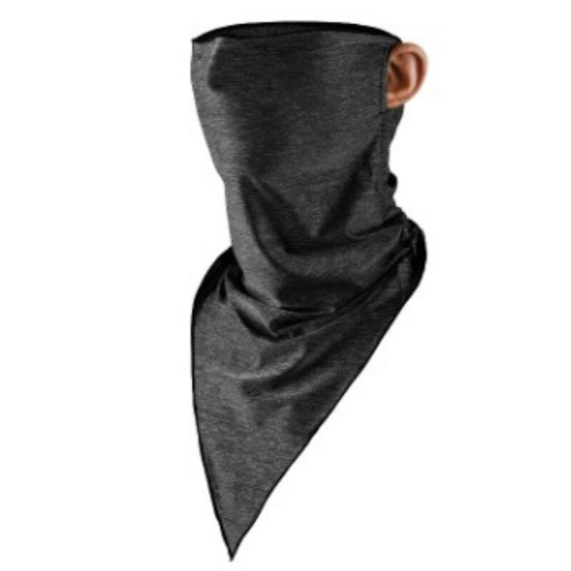 Motorcycle Proctect Cycling Face Mask Anti-UV Neck Hood Half Face Breathable Dustproof Headband Triangle Sport Scarf: Triangle dark gray