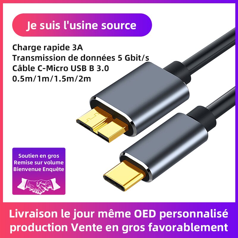 Micro B Usb C 3.0 Kabel Type-C Naar Usb 3.0 Micro B Connector Kabel Gbps Externe Harde Schijf disk Kabel Voor Harde Schijf Computer