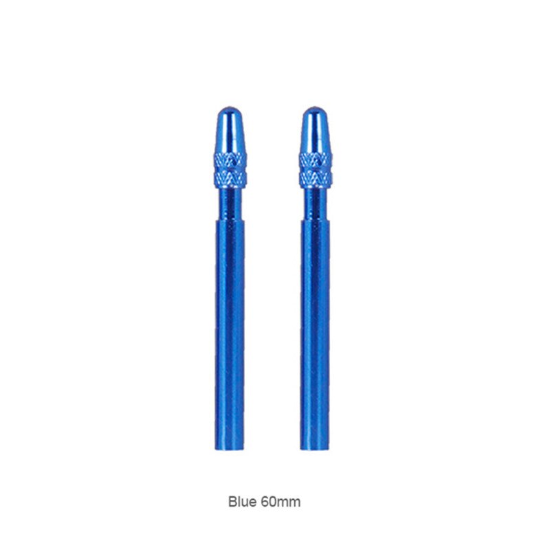 1 Paar 50Mm 60Mm Fiets Presta Ventiel Extender W/ Cap Cnc Aluminium Geanodiseerd F/V extension Voor Vaste Racefiets Velgen: 1Pair Blue 60MM