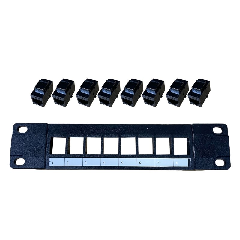 8/6 Poort CAT6 RJ45 Door Koppeling Patch Panel Met Back Bar Wallmount Of Rackmount Compatibel Met Cat6 Utp Stp Bekabeling: 8 Port