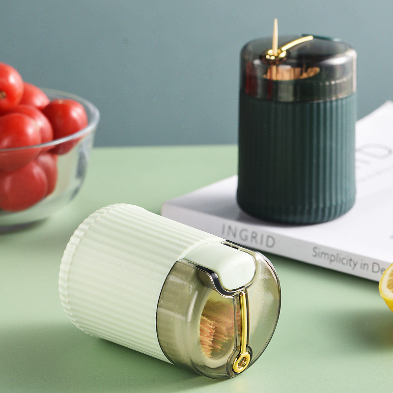 Automatyczny podajnik wykałaczek, przenośny plastikowy pojemnik na wykałaczki, kreatywny organizer z przyciskiem.