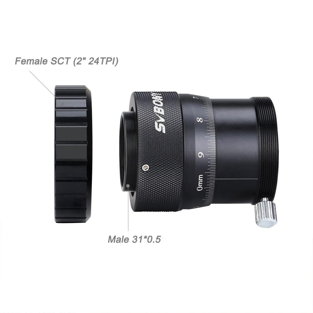 SVBONY Doppio Focheggiatore Elicoidale 1.25 "M42 T2 SCT 2in di Alta Precisione per il Telescopio/cercatore e Guidescope w/ottone Anello di Compressione: Package F