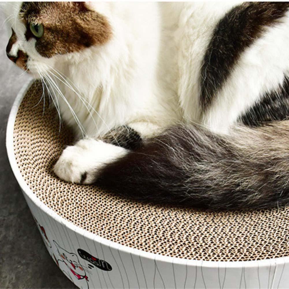 Corrugated Paper Cat Scratch Pad Cat Round Scratch Pad Round Scratcher Scratching Cardboard for Kittens Medium Cats