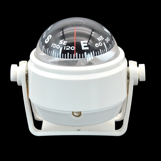 Adjustable Dash Mount Marine Compass Hiking Direction Pointing Guide Ball For Guide Ball Navigation Car Outdoor Compass: White
