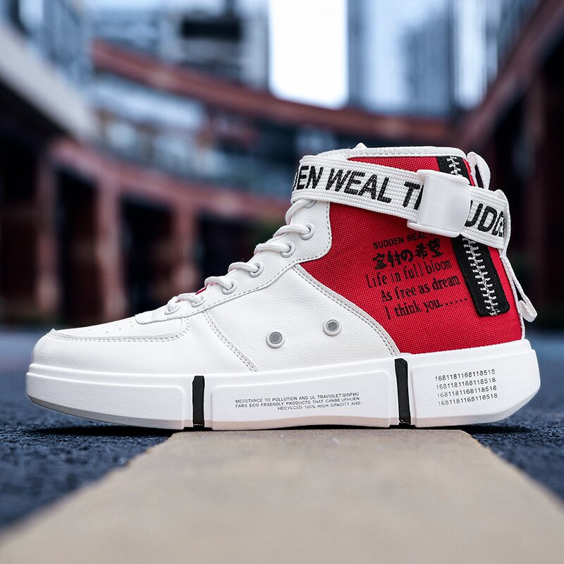 Herenschoenen winter heren casual schoenen hoge canvas schoenen heren veterschoenen platte schoenen martin boots casual schoenen van niet-leer 43