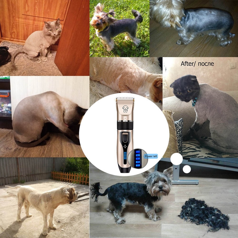 Genopladeligt støjsvagt elektrisk hundeklipper hundehårtrimmer sæt genopladeligt kæledyrshundpleje til barbermaskine