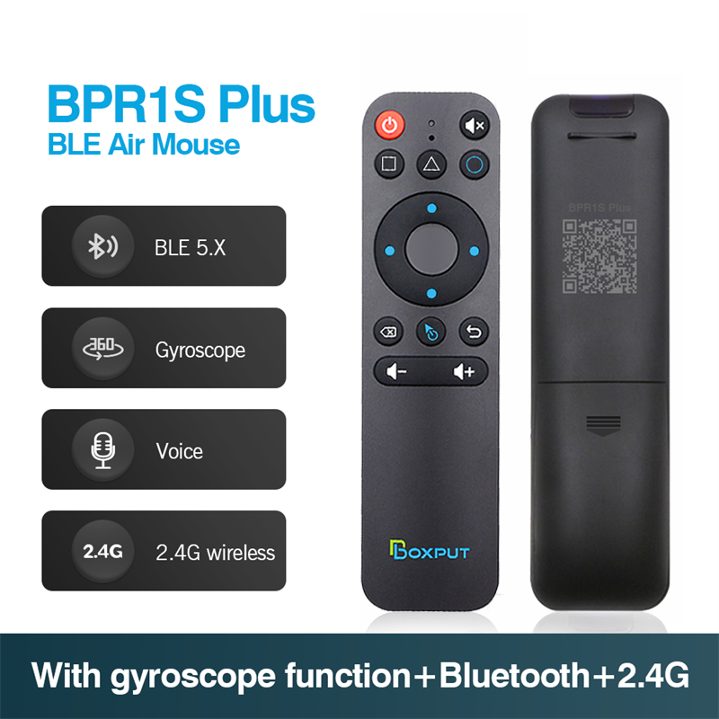 Bluetooth BPR1 BPR1S Plus 2.4G BLE 5.0 Wireless Air Mouse Bluetooth Wireless Remote control for Android smart TV Box and PC: BPR1S Plus with Gyro