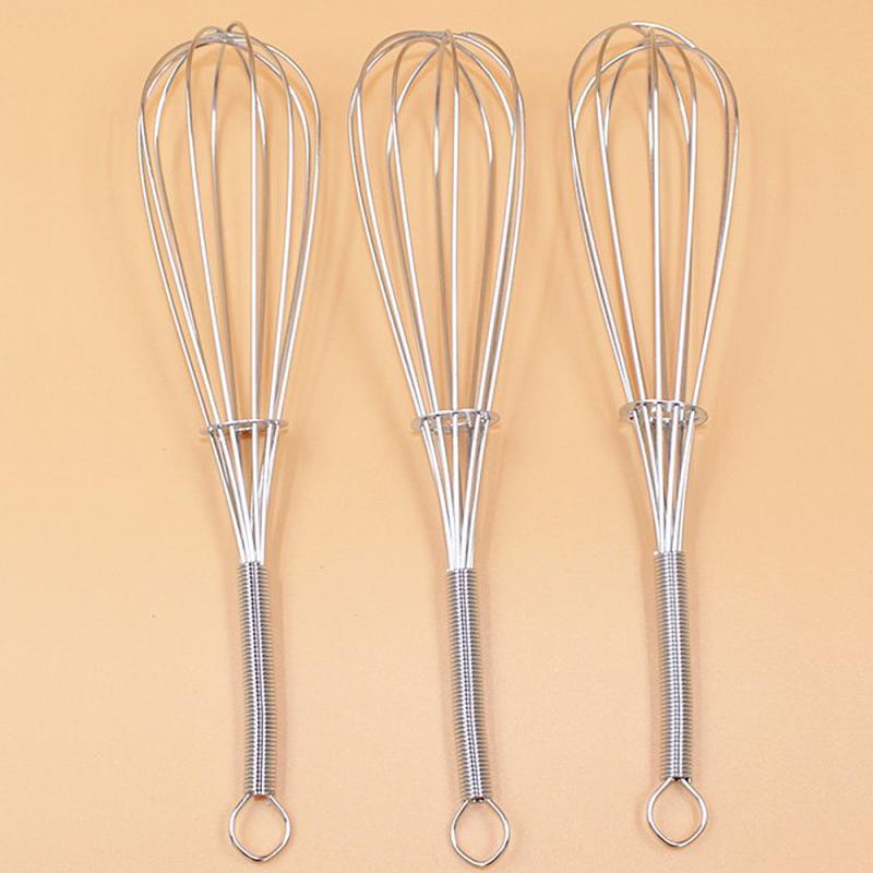 Stainless steel handle whisk whisk mixer foam kitchen whisk whisk mini handle mixer stirring cooking baking kitchen tools: 3pcs