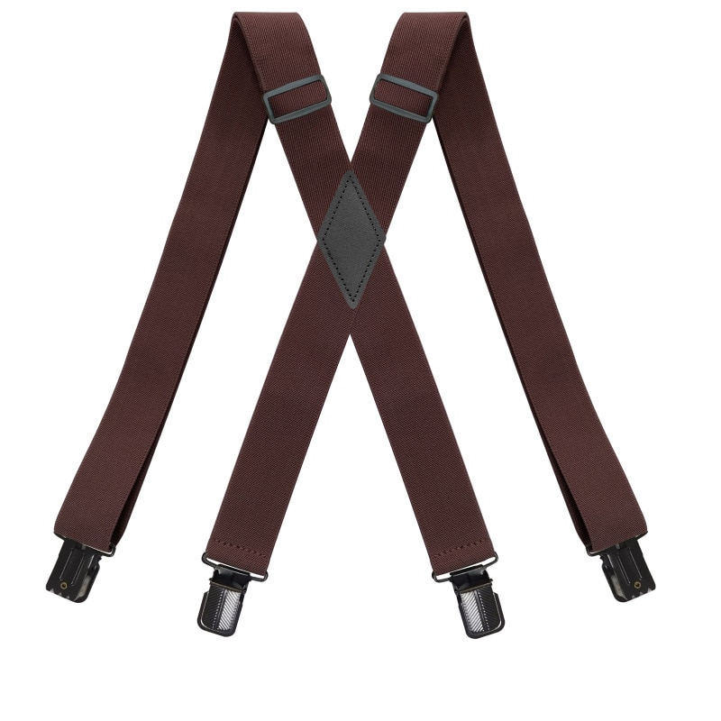 Bretelles robustes en forme de X avec anneau de fer, pantalon en Jean élastique réglable, ceinture de travail, à la pour hommes, 4 Clips