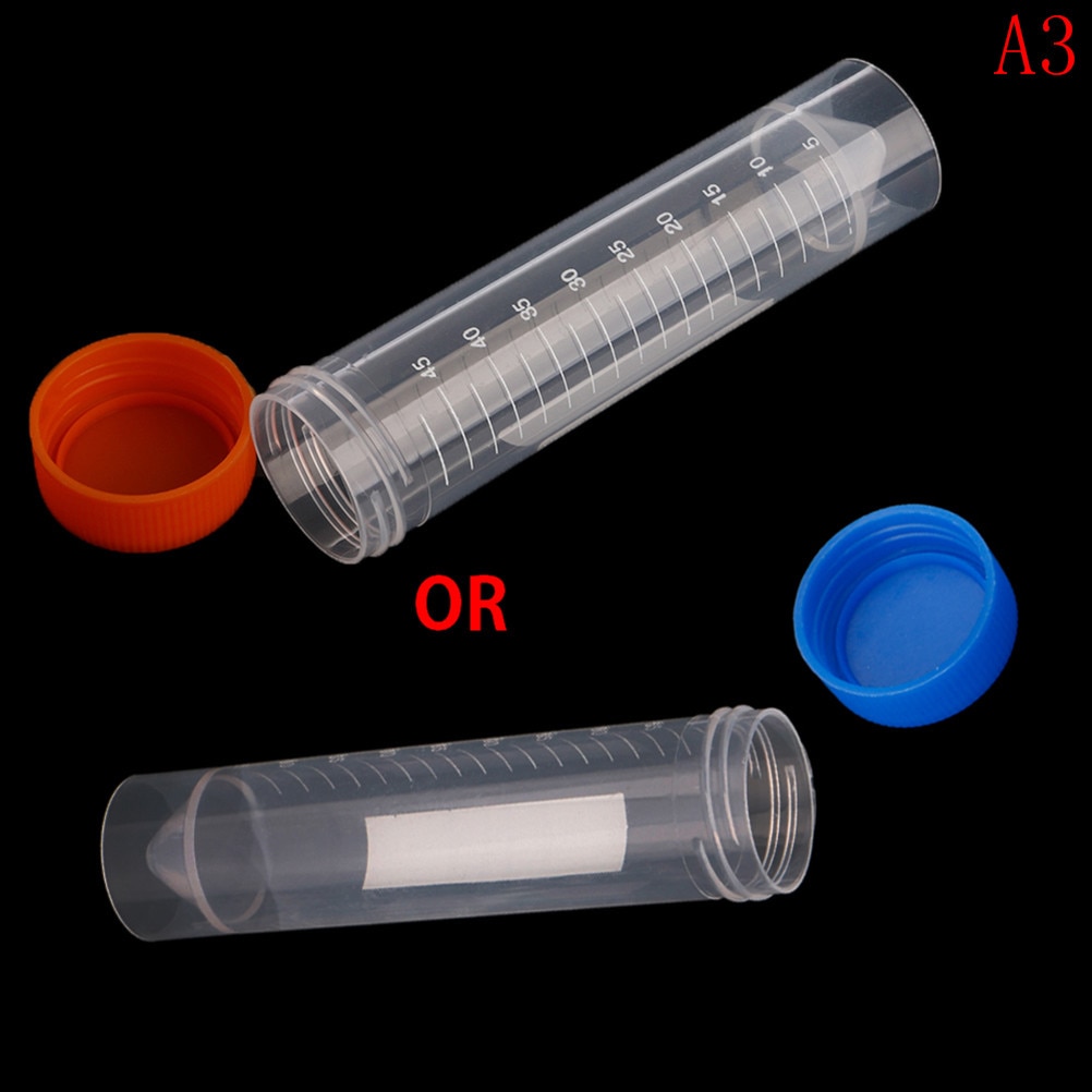 10 stücke 50 Ml Kunststoff transparent Zentrifuge Rohr Mit Skala freistehende Mit Schraube Kappe Labor Schule Pädagogisches Liefert a3