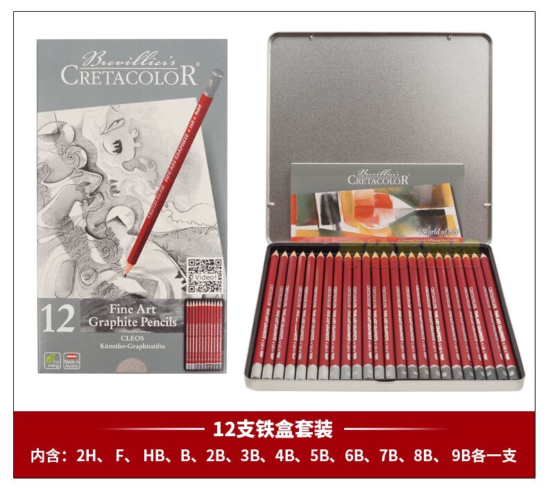 Conjunto de lápices de grafito Cretacolor, suministros de arte , , serie CLEOS, 6/12/24 Uds.