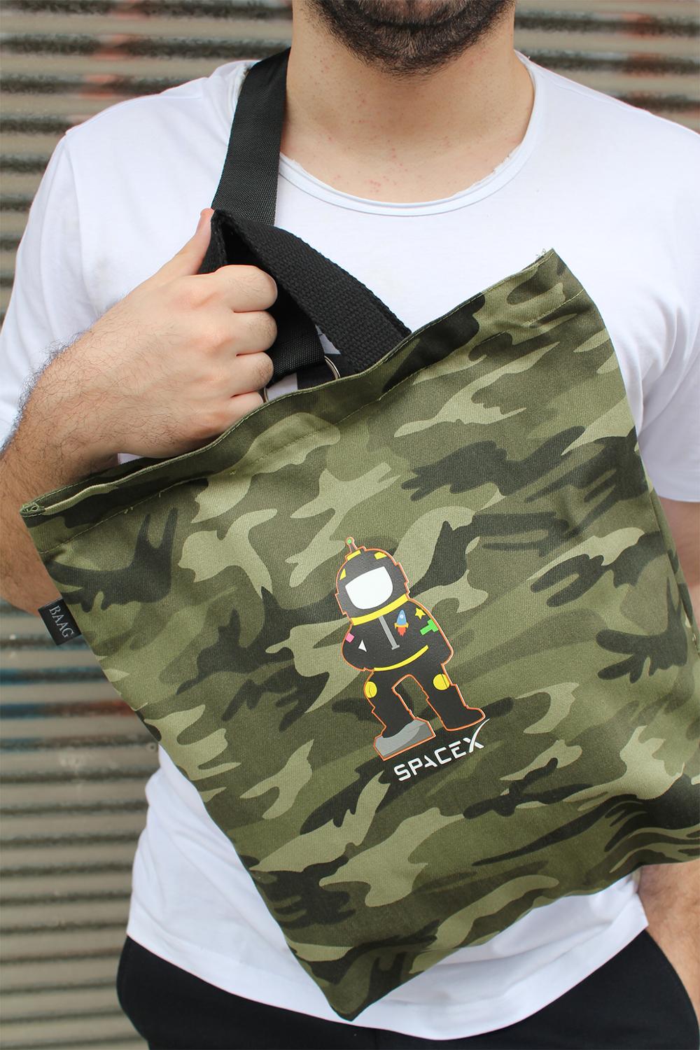 Mochila de camuflaje Unisex de con baagestambul, estampado de dibujos animados con rayas con asa