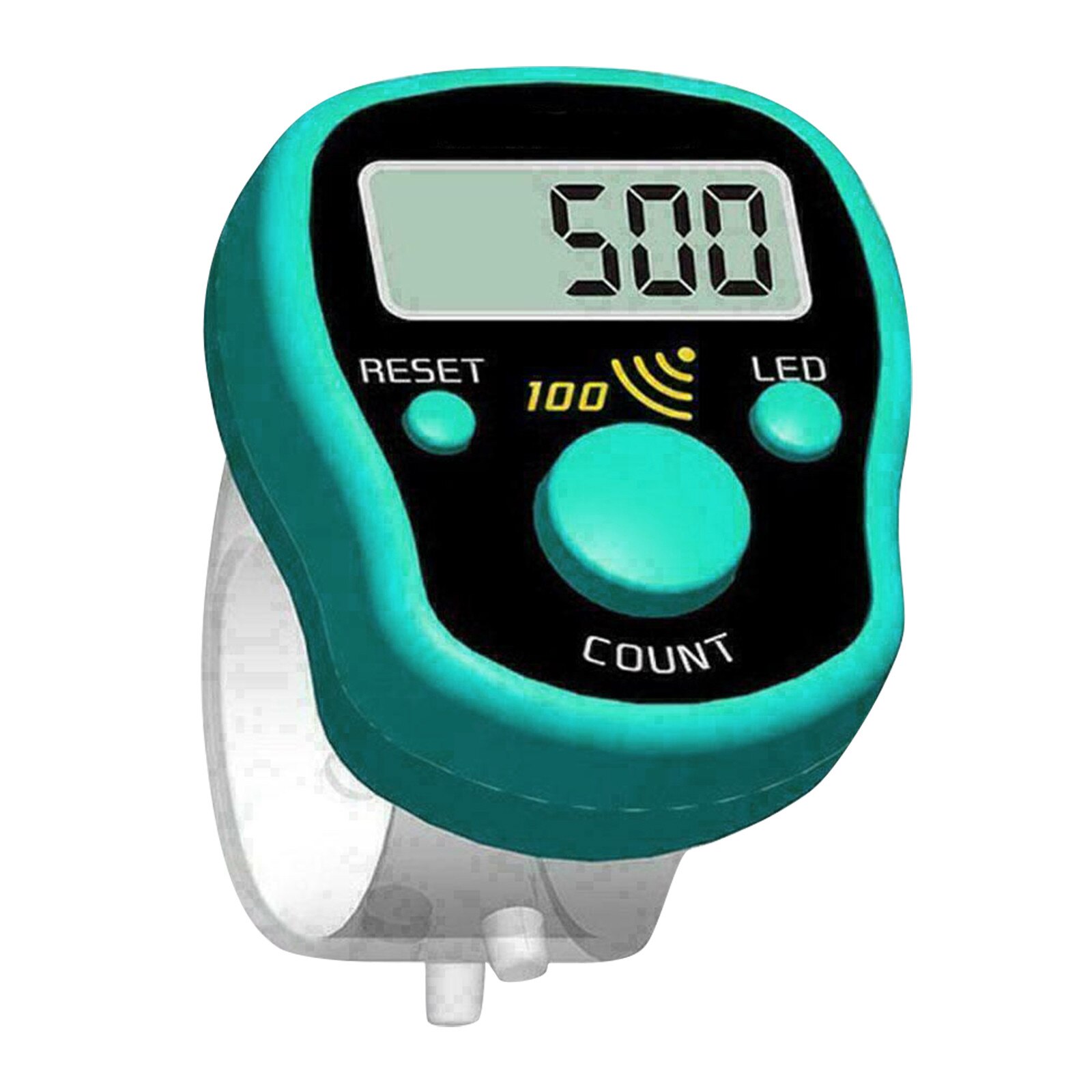 1pcs Portable Electronic Digital Counter Mini Lcd Hand Held Finger Ring Tally Counter Stitch Marker Plastic Row Counter: Green