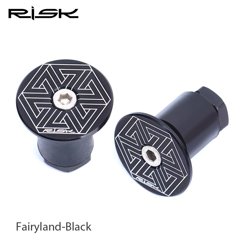 RISK 2pcs Bike Handlebar End Plugs Bicycle Bar End Plugs Grip Ends Caps MTB Road Cycling Handle Bar Plug Ends: Fairyland Black