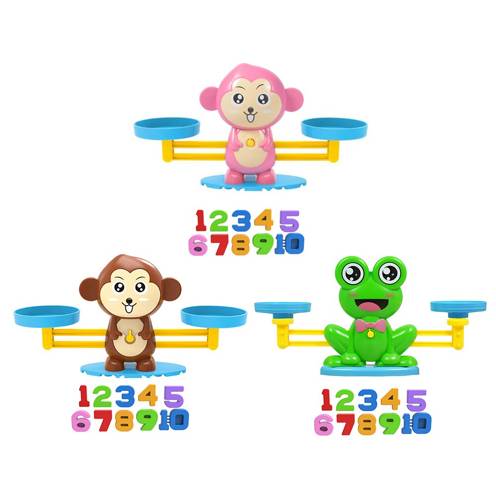 Montessori Math Toy Digital Monkey Balance Scale Educational Math Penguin Balancing Scale Number Board Game Kids Learning Toys