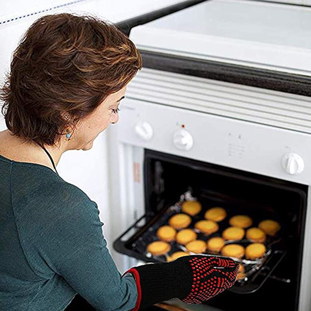 1 bit grillhandske 500 celsius extremt värmebeständigt silikon mikrovågsugn kökshandskar matlagning grill ugnshandskar köksredskap