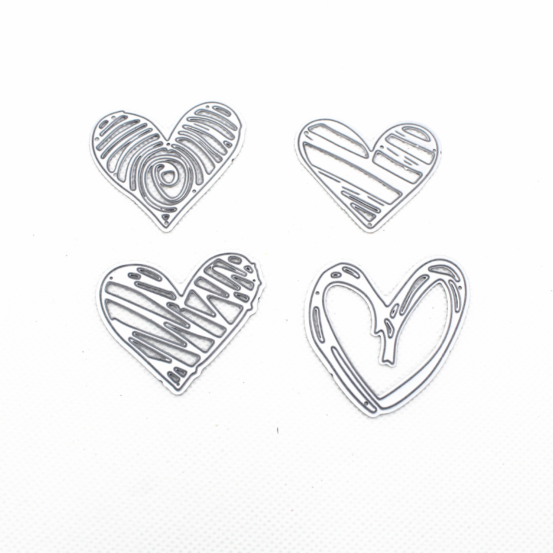Love Heart Shapes Metal Cutting Dies Stencil Scrapbooking Photo Album Card Paper Embossing Craft DIY Frame Die Cut: 4PCS