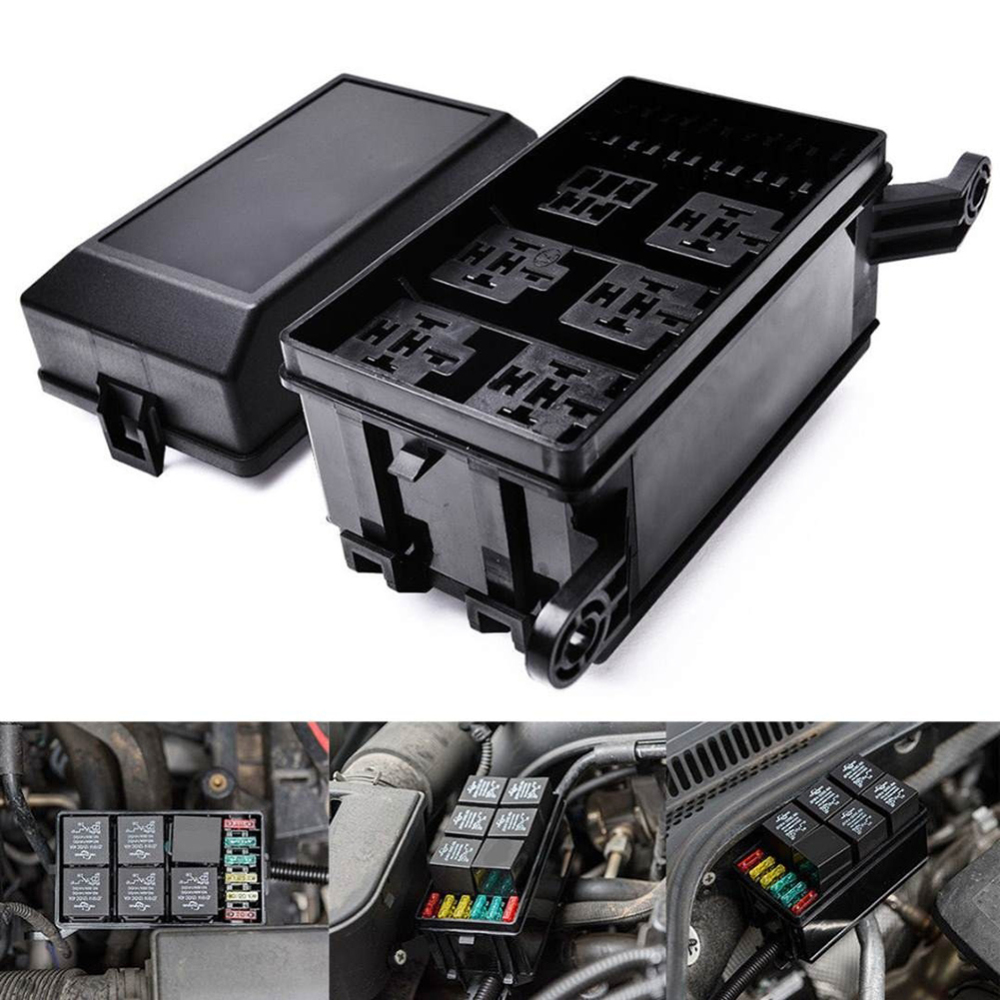 12V morski przekaźnik skrzynka 6 przekaźników 6 bezpieczników uchwyt bloku z 41 sztuk metalowe kołki uniwersalne plastikowe robić samochodowych akcesoriów samochodowych
