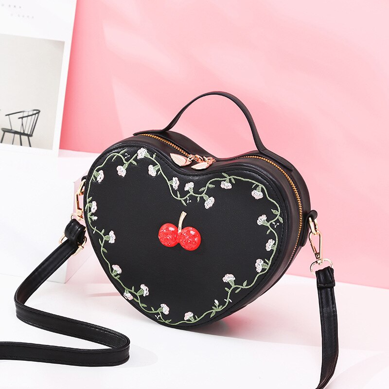 High Ladies Bags Latest Ladies One-shoulder Messenger Bag Love Embroidered Ladies Handbag: 4
