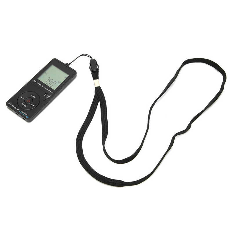 HRD-767 Portable Radio Aircraft Multi-Band Aircraft Band Radio Receiver FM/AM/AIR Radio with Earphone LCD 120 radio stations