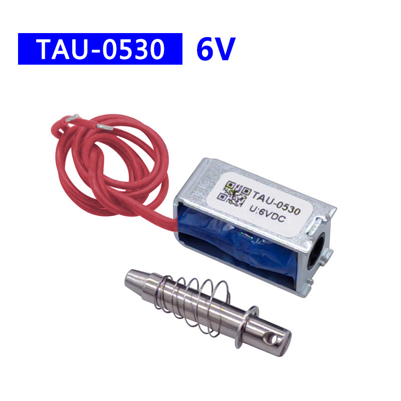 Magnetisk solenoid  dc 6v 12v 24v tryk-og-træk åben ramme elektromagnet tau -0530 tau -0530t holdekraft 700g: Brun