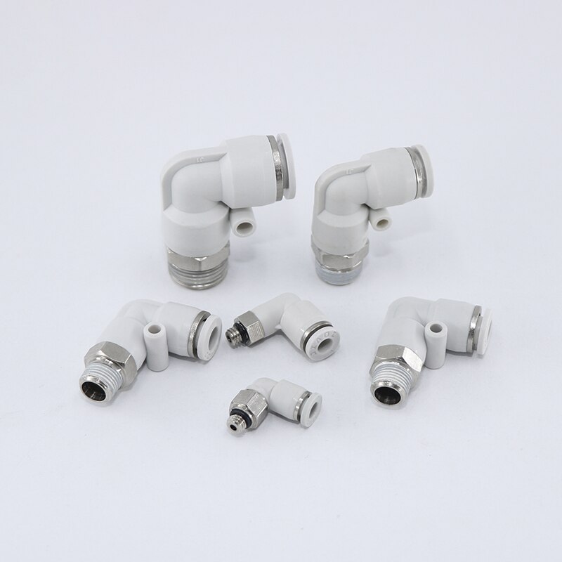 APL solenoid valve accessories PL4 6 8 10mm and miniature solenoid valve connector elbow connector white pneumatic connector