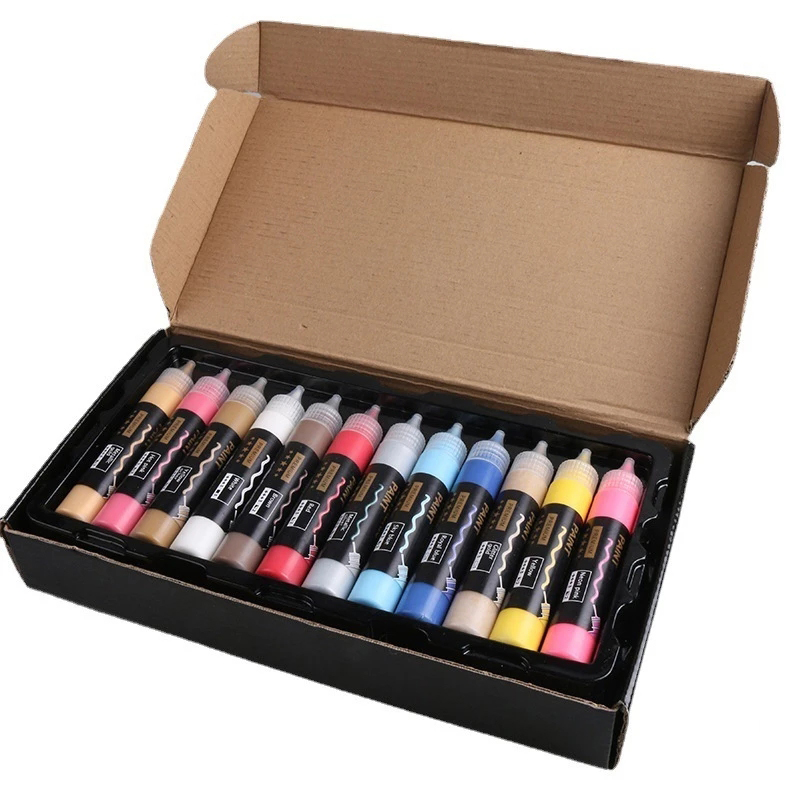 24/36Colors 3D Fabric Paint Acrylic Paint Set For Artist Painting Textile Clothing Glass Ceramic Graffiti Painting Supplies