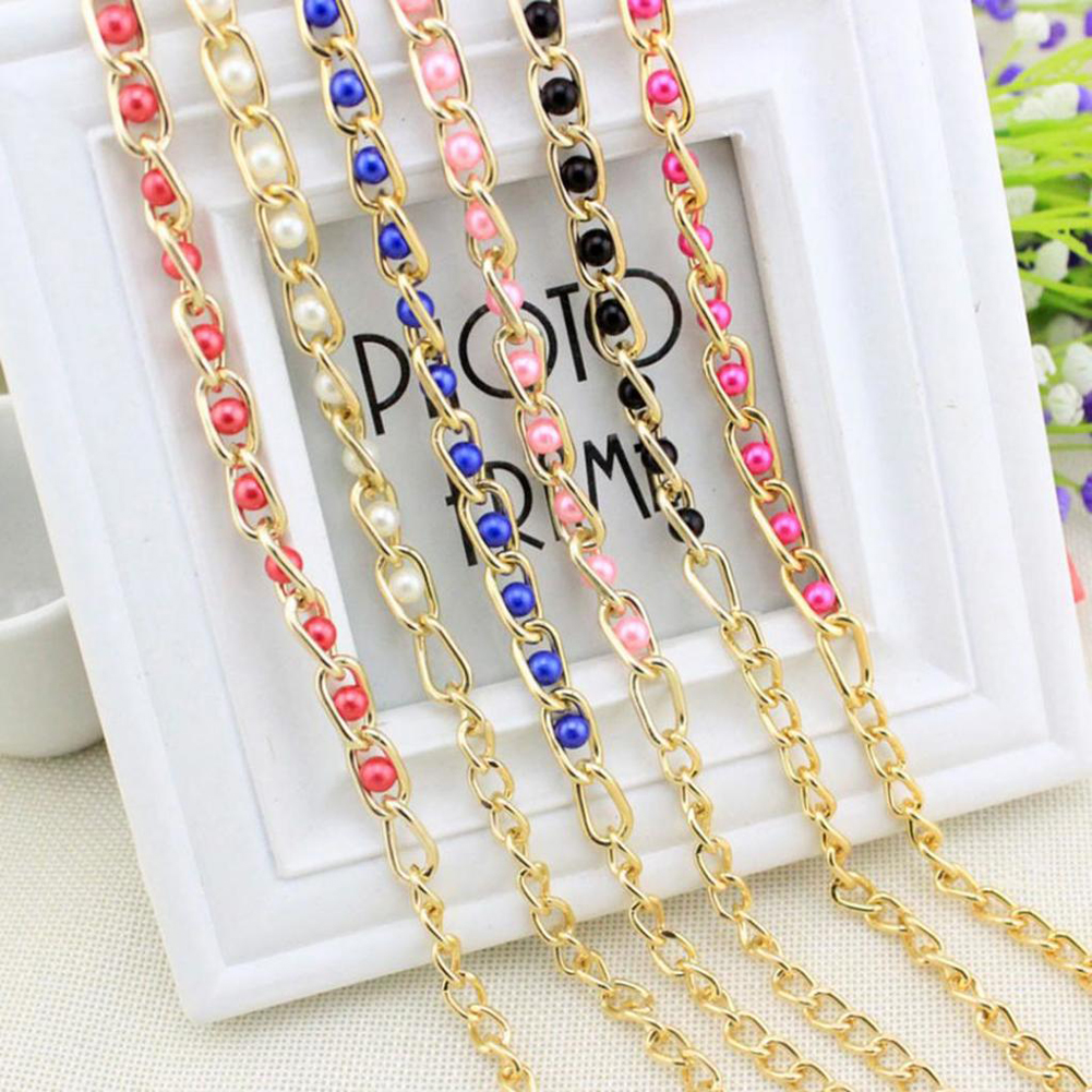 Women's Candy Color Pearl Beads Metal Thin Waist Belts Luxury Brand Harajuku Slim Chain Belt Dress Accessories Cinturon Mujer